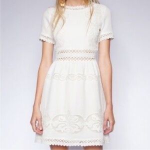 Ark & Co Cream Lace cutout dress